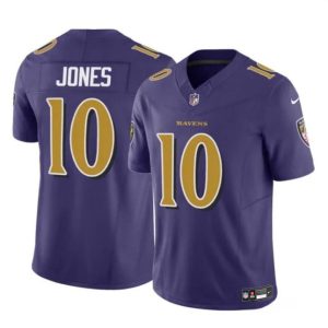 Baltimore Ravens #10 Emory Jones Purple 2023 F.U.S.E Vapor Limited Jersey