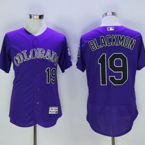 Rockies #19 Charlie Blackmon Purple Flexbase Authentic Collection Stitched Jersey