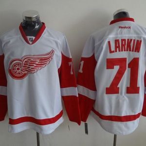Red Wings #71 Dylan Larkin White Stitched Jersey