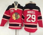 Blackhawks #29 Bryan Bickell Red Sawyer Hooded Sweatshirt Stitched Jersey