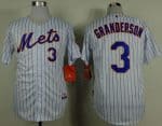 Mets #3 Curtis Granderson White(Blue Strip) Home Cool Base Stitched Jersey