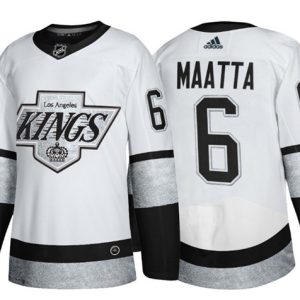 Los Angeles Kings #6 Olli Maatta White Throwback Stitched Jersey