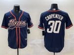 Detroit Tigers #30 Kerry Carpenter Navy With Patch Cool Base Stitched Jersey