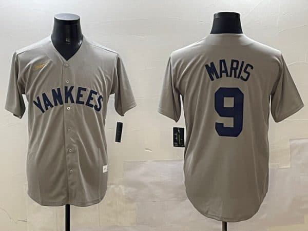 New York Yankees #9 Roger Maris Gray Cool Base Stitched Jersey