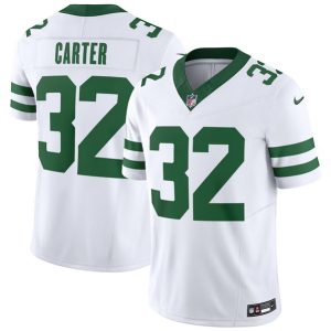 New York Jets #32 Michael Carter White 2023 F.U.S.E. Vapor Limited Throwback Stitched Jersey