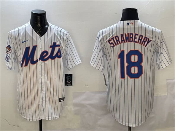New York Mets #18 Darryl Strawberry White 2025 Spring Training Cool Base Stitched Jersey
