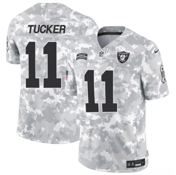 Las Vegas Raiders #11 Tre Tucker Arctic Camo 2024 F.U.S.E. Salute To Service Limited Stitched Jersey