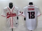 Atlanta Falcons #18 Kirk Cousins White With Patch Cool Base Stitched Jersey