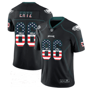 Philadelphia Eagles #86 Zach Ertz Black USA Flag Color Rush Limited Fashion Stitched Jersey