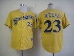 Brewers #23 Rickie Weeks Yellow Alternate Cool Base Stitched Jersey