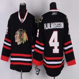 Blackhawks #4 Nikals Hjalmarsson Black Stitched Jersey