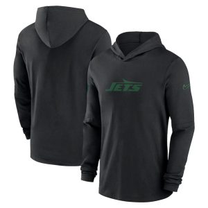 New York Jets Black Sideline Performance Hoodie