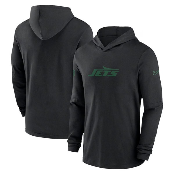 New York Jets Black Sideline Performance Hoodie