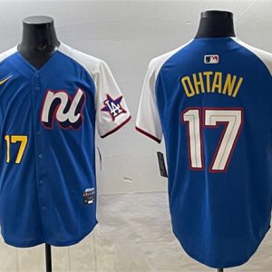 National League #17 Shohei Ohtani Blue Alternate 2025 All-Star Edition Limited Stitched Jersey