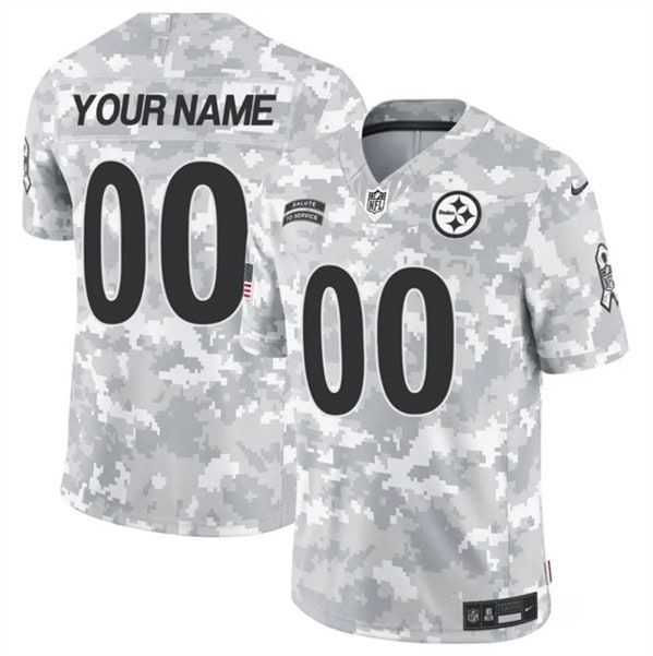 Pittsburgh Steelers Custom Arctic Camo 2024 F.U.S.E. Salute To Service Limited Stitched Jersey