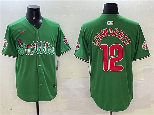 Philadelphia Phillies #12 Kyle Schwarber Green Phanatic Limited Stitched Jersey