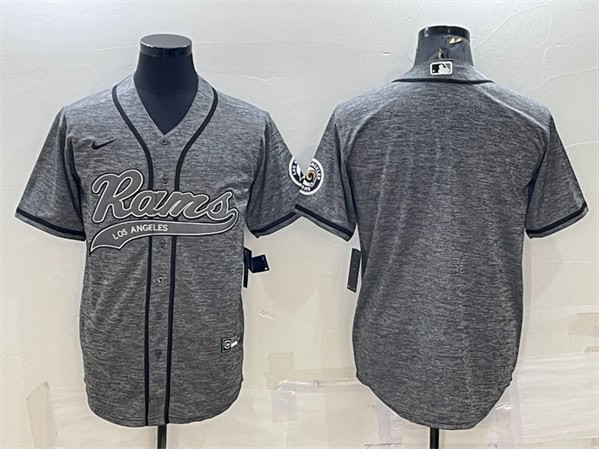 Los Angeles Rams Blank Gray With Patch Cool Base Stitched Jersey