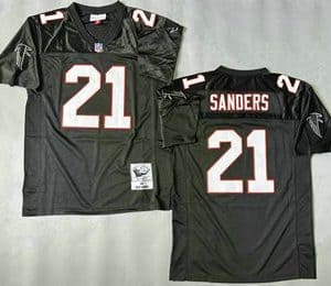 Atlanta Falcons #21 Deion Sanders Black 1992 Throwback Jersey