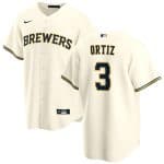 Milwaukee Brewers #3 Joey Ortiz Cream Cool Base Stitched Jersey