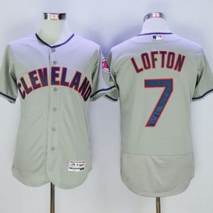Indians #7 Kenny Lofton Grey Flexbase Authentic Collection Stitched Jersey
