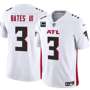 Atlanta Falcons #3 Jesse Bates III White 2025 F.U.S.E With 4-Star C Patch Vapor Untouchable Limited Stitched Jersey
