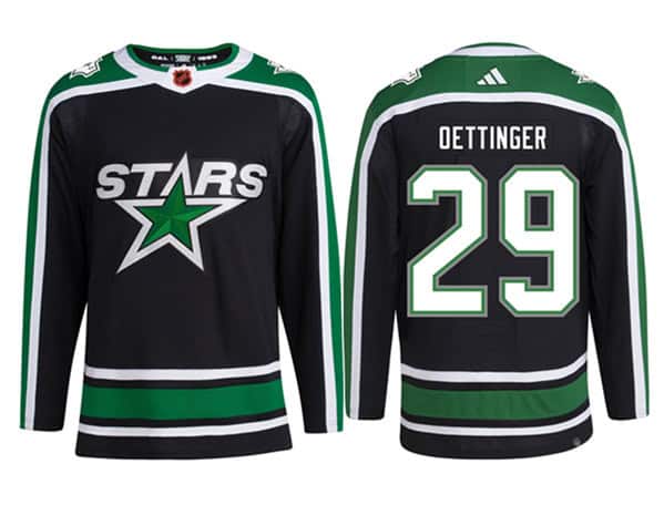 Dallas Stars #29 Jake Oettinger Balck Stitched Jersey