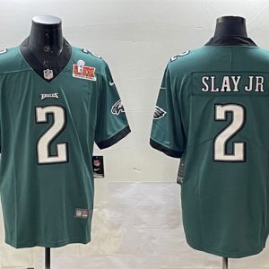 Philadelphia Eagles #2 Darius Slay Jr. Green 2025 Super Bowl LIX Patch Vapor Untouchable Limited Stitched Jersey