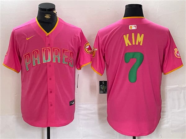 San Diego Padres #7 Ha-Seong Kim Pink Cool Base Stitched Jersey