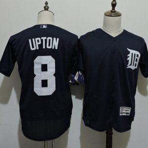 Tigers #8 Justin Upton Navy Blue Flexbase Authentic Collection Stitched Jersey