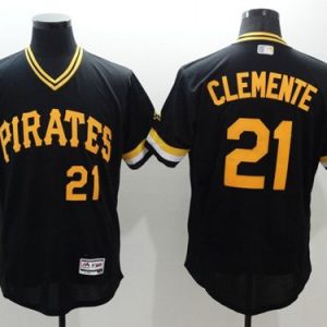 Pirates #21 Roberto Clemente Black Flexbase Authentic Collection Cooperstown Stitched Jersey
