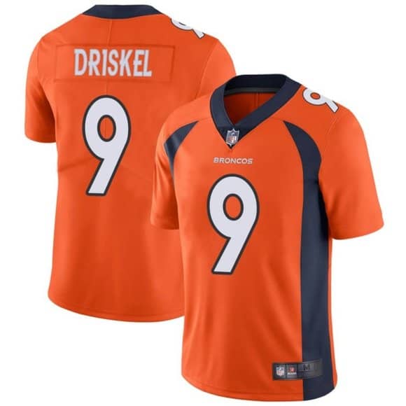Denver Broncos #9 Jeff Driskel Orange Vapor Untouchable Limited Stitched Jersey