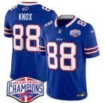 Buffalo Bills #88 Dawson Knox Royal 2024-25 F.U.S.E. AFC East Division Champions Patch Limited Stitched Jersey