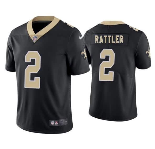 New Orleans Saints #2 Spencer Rattler Black 2025 Vapor Limited Stitched Jersey