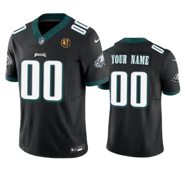 Philadelphia Eagles Custom Black 2023 F.U.S.E. With John Madden Patch Vapor Limited Stitched Jersey