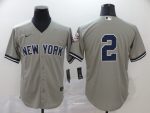 New York Yankees #2 Derek Jeter Grey Cool Base Stitched Jersey