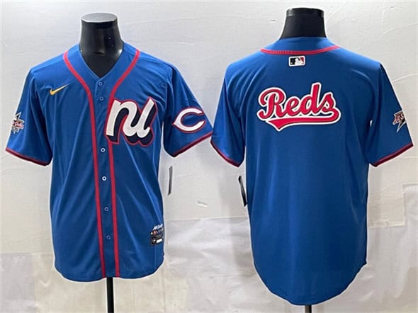 National League Cincinnati Reds Team Big Logo Blue 2025 All-Star Edition Limited Stitched Jersey