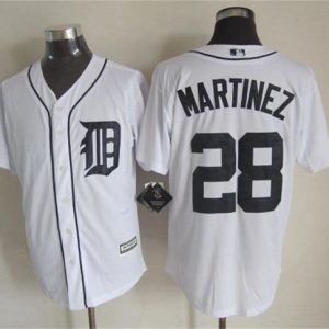 Tigers #28 J. D. Martinez White New Cool Base Stitched Jersey