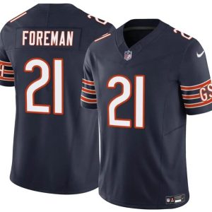 Chicago Bears #21 D'Onta Foreman Navy 2023 F.U.S.E. Vapor Stitched Jersey
