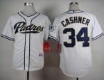 Padres #34 Andrew Cashner White Cool Base Stitched Jersey