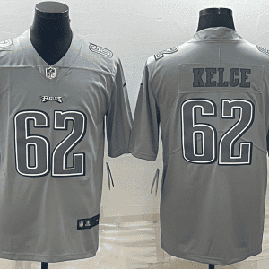 Philadelphia Eagles #62 Jason Kelce Gray Atmosphere Fashion Stitched Jersey