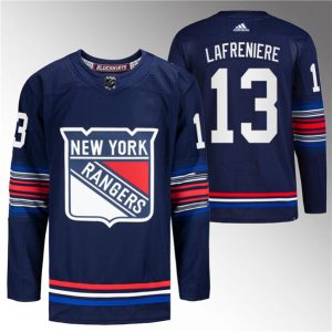 New York Rangers #13 Alexis Lafreniere Navy Stitched Jersey