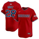 Cleveland Guardians #28 Tanner Bibee Red Alternate Limited Stitched Jersey
