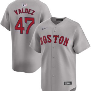Boston Red Sox #47 Enmanuel Valdez Gray Cool Base Stitched Jersey
