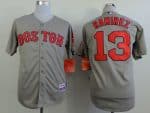 Red Sox #13 Hanley Ramirez Grey Cool Base Stitched Jersey