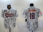 Chicago Bears #18 Caleb Williams 2024 Arctic Camo Salute To Service Stitched Jersey