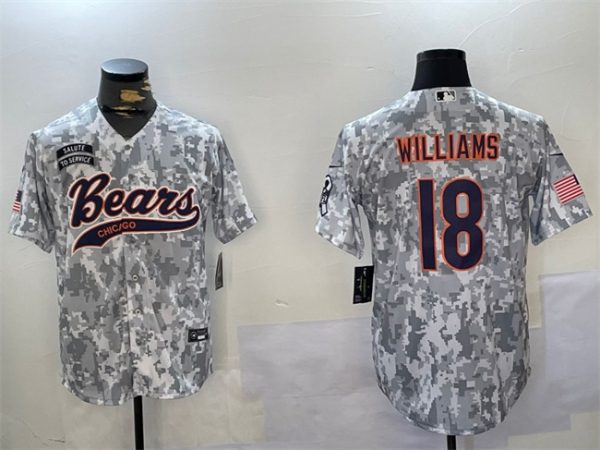 Chicago Bears #18 Caleb Williams 2024 Arctic Camo Salute To Service Stitched Jersey