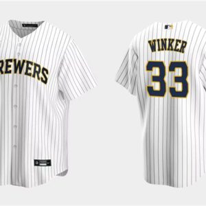 Milwaukee Brewers #33 Jesse Winker White Cool Base Stitched Jersey