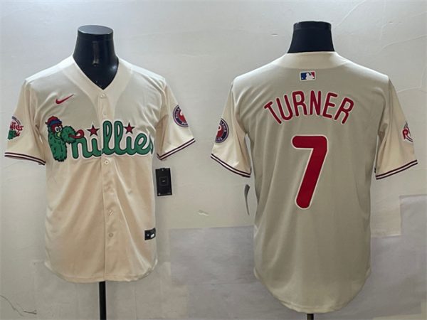 Philadelphia Phillies #7 Trea Turner Cream Phanatic Limited Stitched Jersey