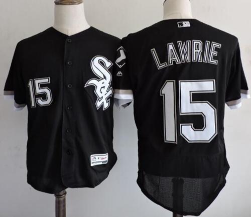 White Sox #15 Brett Lawrie Black Flexbase Authentic Collection Stitched Jersey
