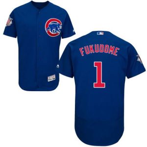 Cubs #1 Kosuke Fukudome Blue Flexbase Authentic Collection Stitched Jersey